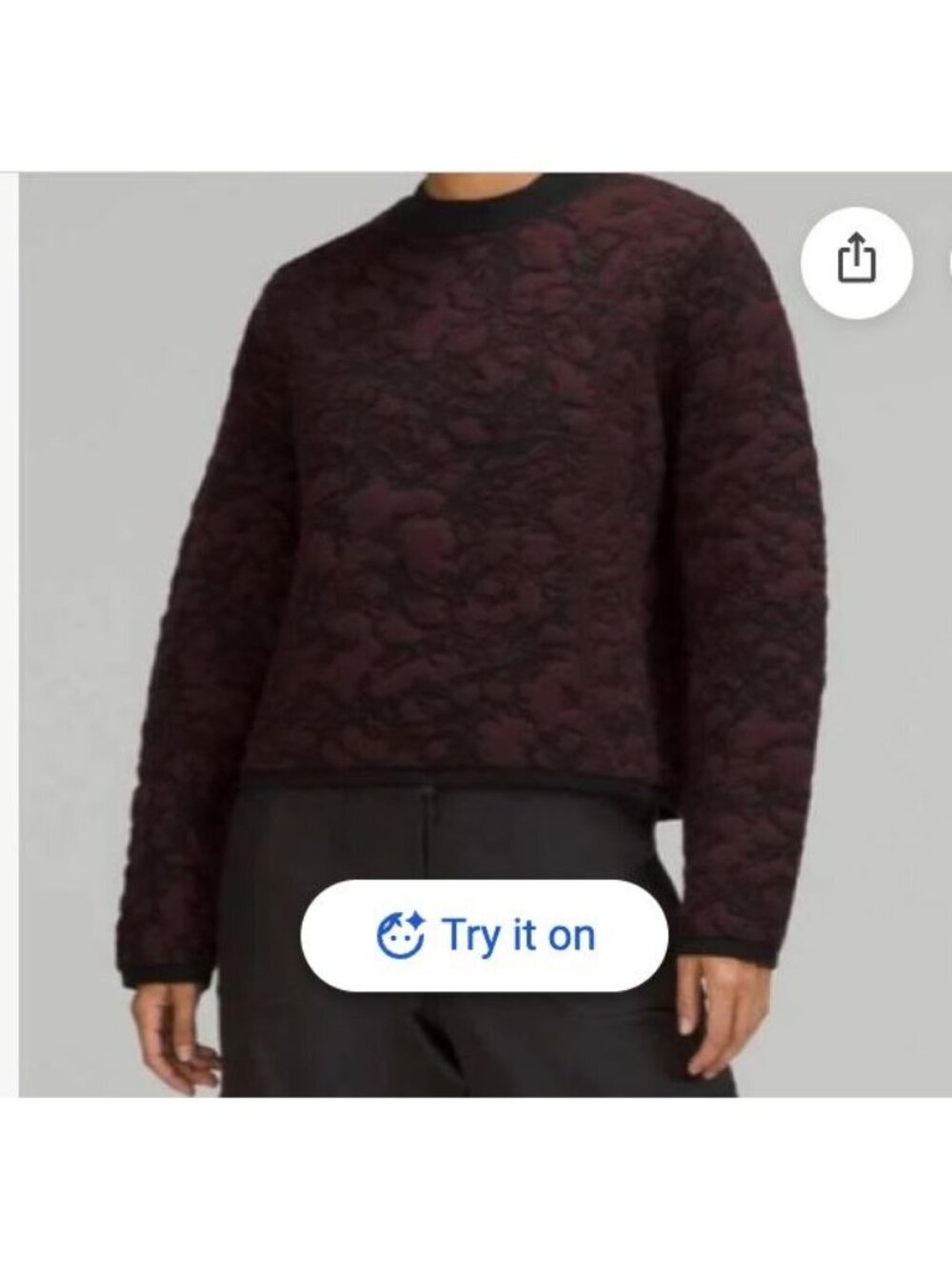 Lululemon jackquard muti textured crew neck sweater red marlot
